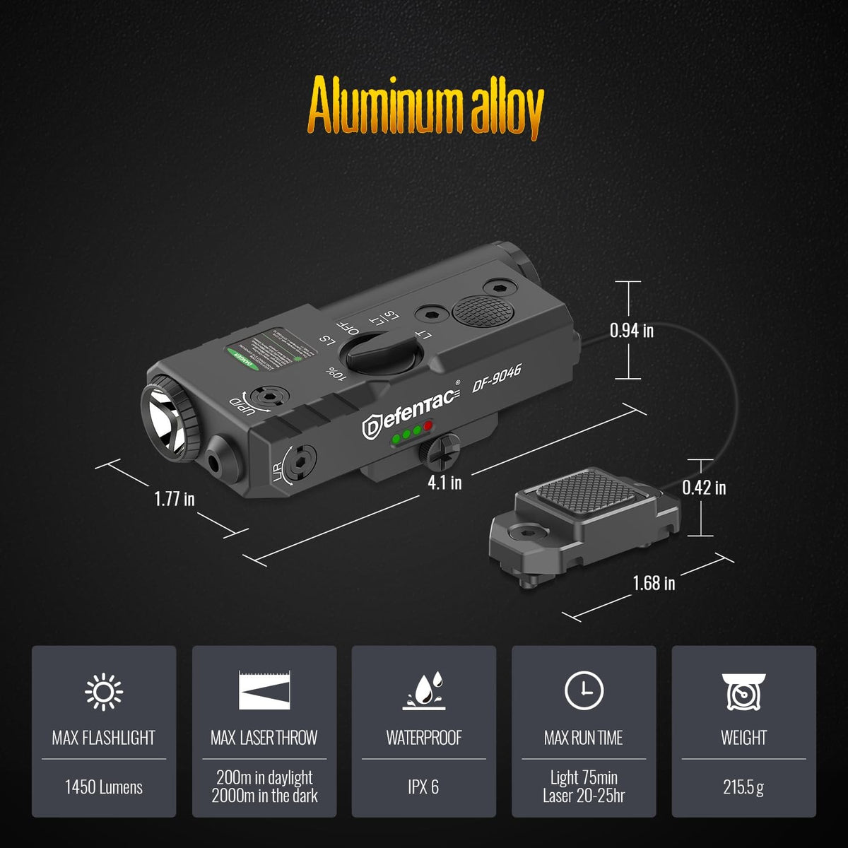Green Laser Light Combo with Flashlight and Lever Indicator for Rifle