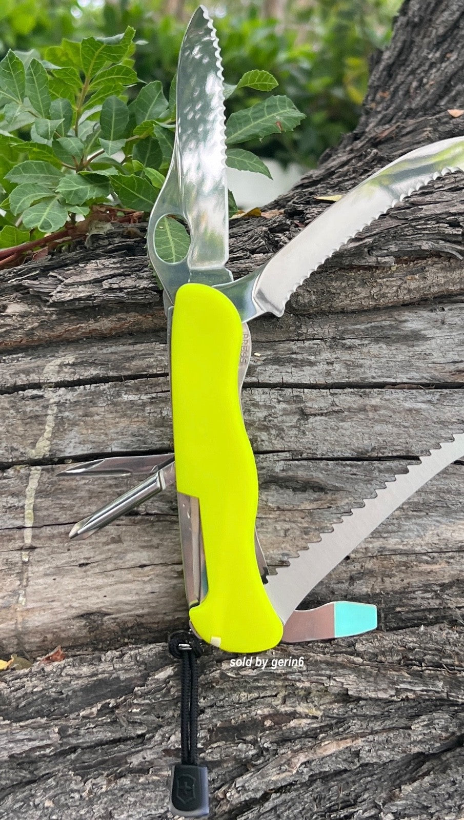 Victorinox Rescue Tool with Glow in Dark Yellow Handle, 13 Functions, with Pouch