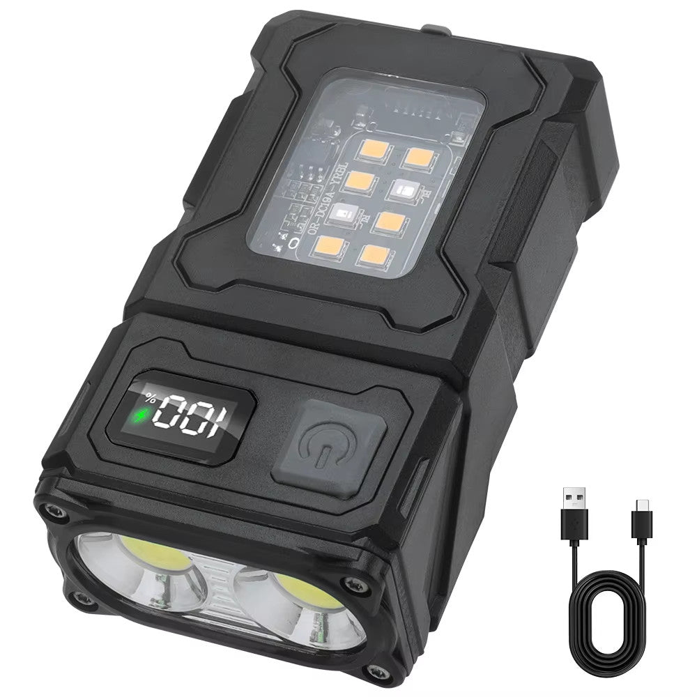 Mini USB Rechargeable LED Work Light with COB & SMD LEDs, Waterproof, Portable Torch