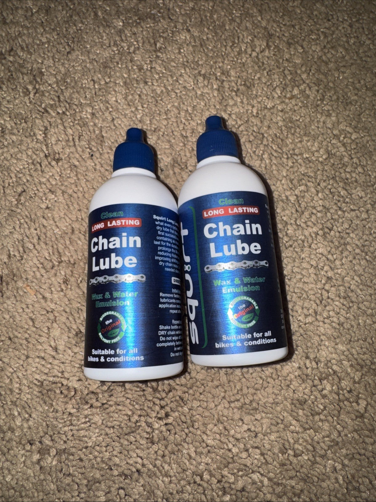 Bike Chain Lubricant Set of 2 - Long-Lasting Bike Chain Oil for All Bikes