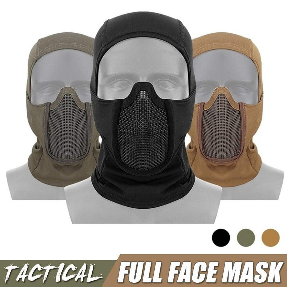 Tactical Balaclava with Steel Mesh Face Mask for Airsoft and Outdoor Sports