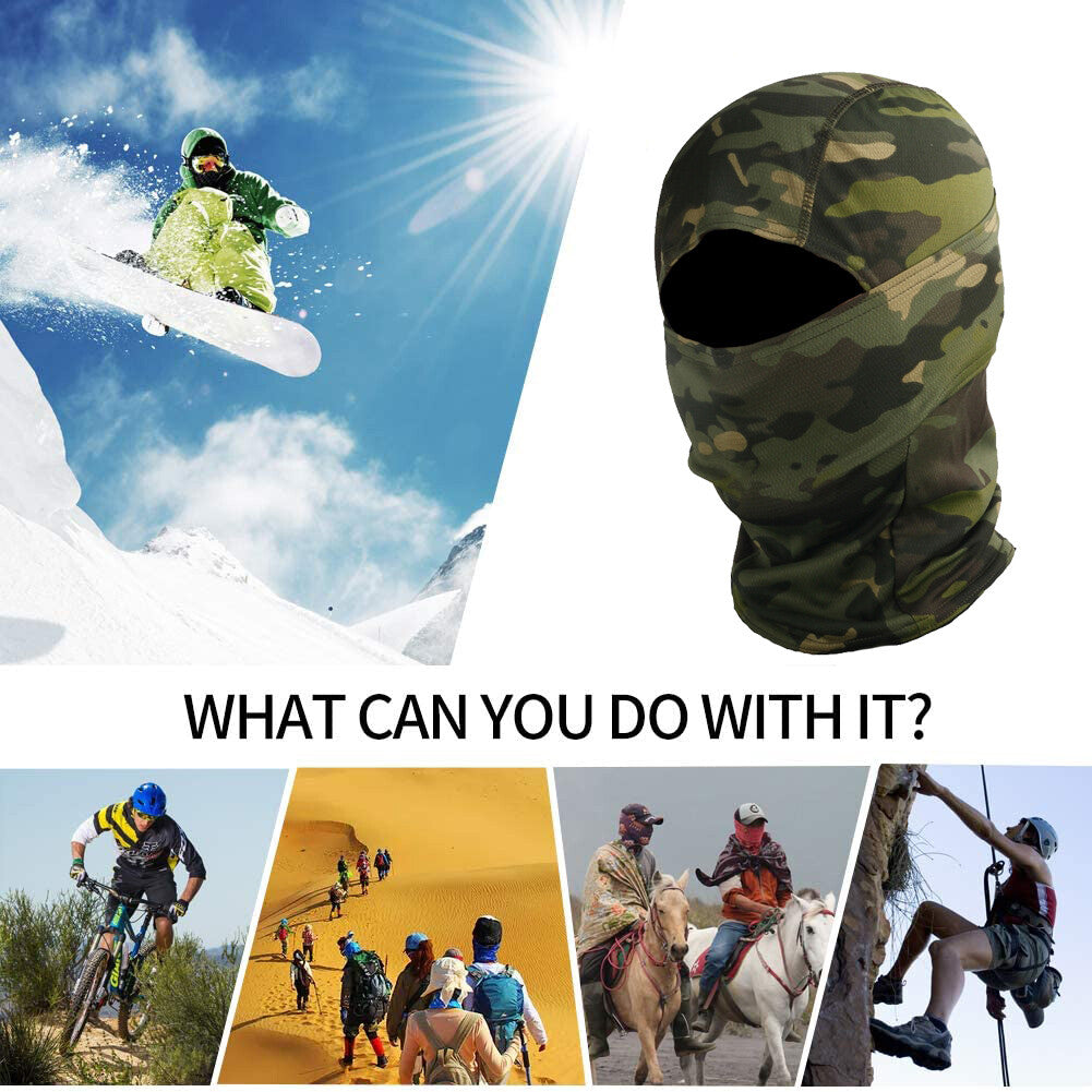 Full Face Tactical Mask UV Protection Military Balaclava for Outdoor Sports