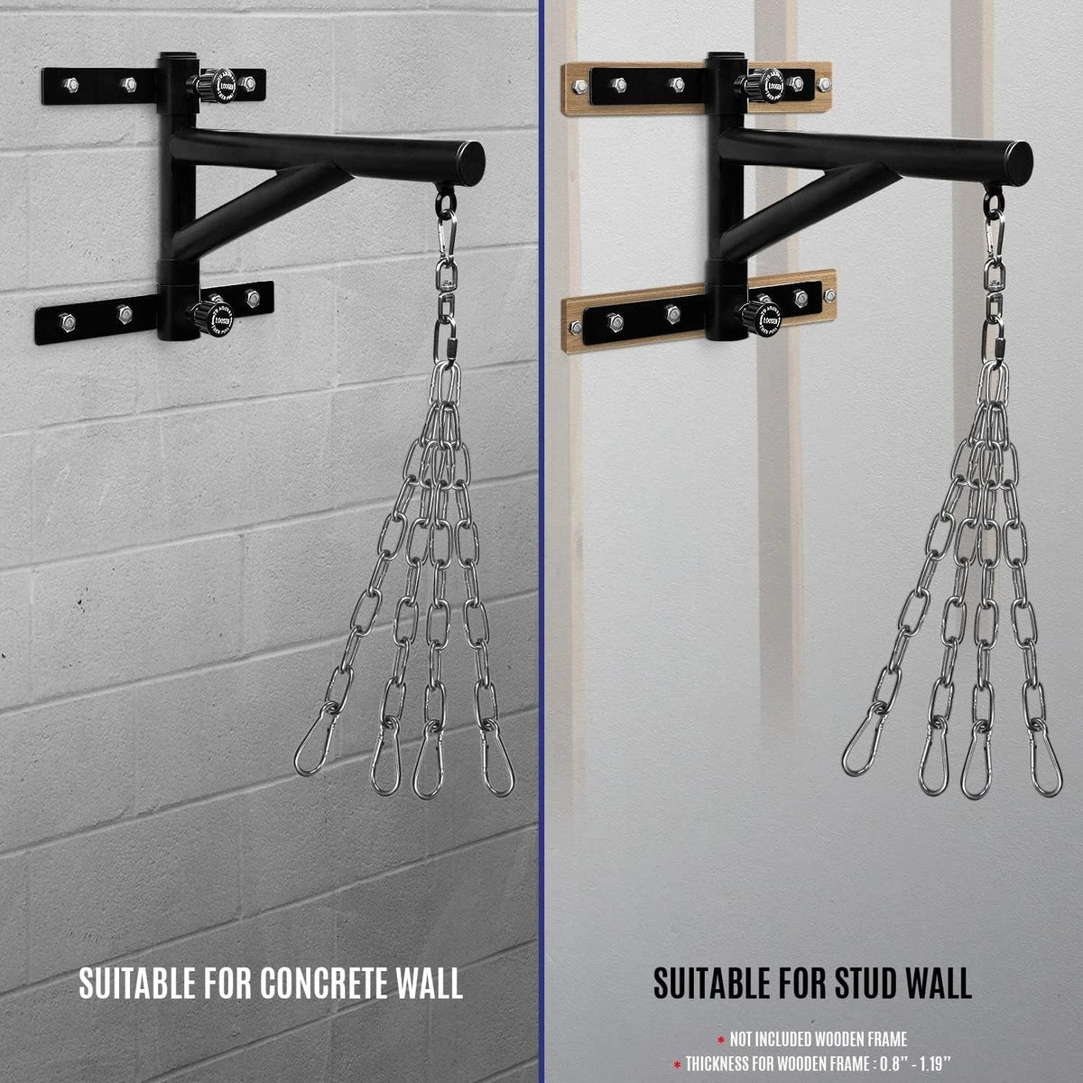 Heavy Bag Wall Mount Hanger with 180° Rotation for Boxing MMA Training