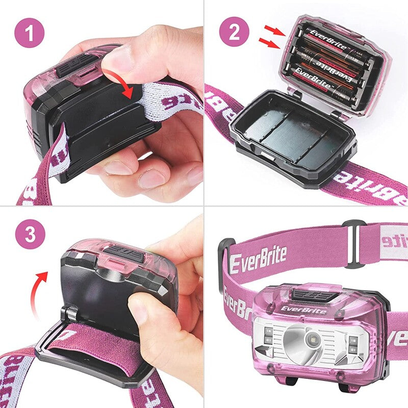 Outdoor Camping Headlamp 2 Pack with Red Light & 5 Modes - Adjustable & Bright