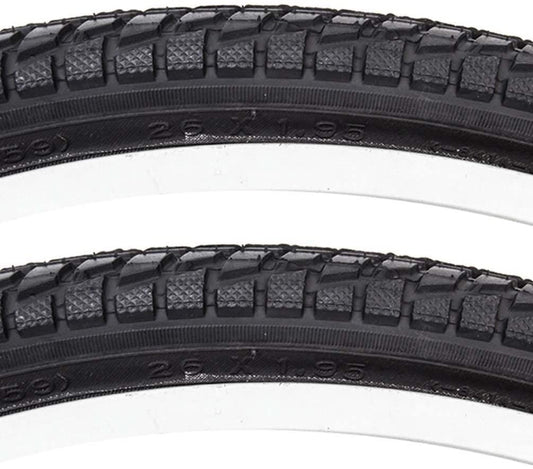 26x1.95 Bike Tire Pair - Hybrid Street City Wire Bead Traction Tyres