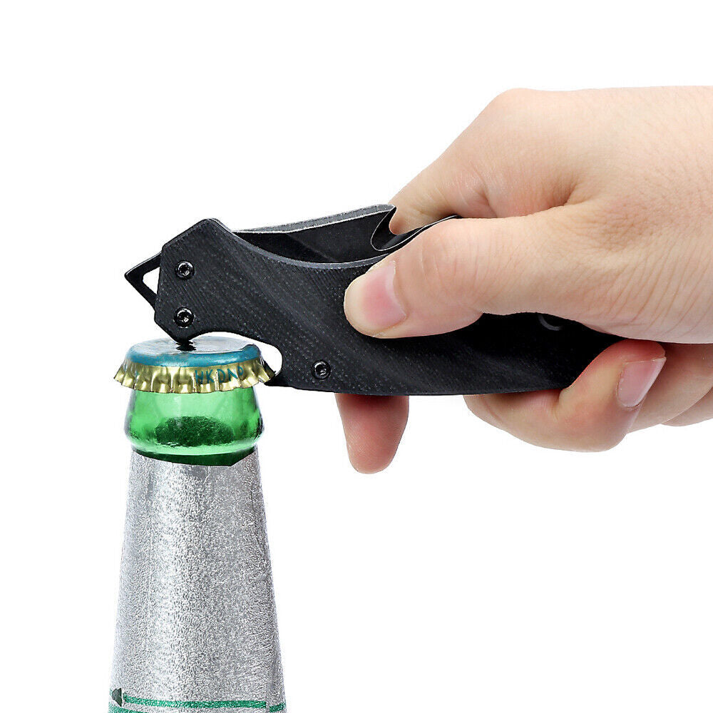 Mini Folding Pocket Knife Stainless Steel Drop Point Blade EDC Multi-Tool