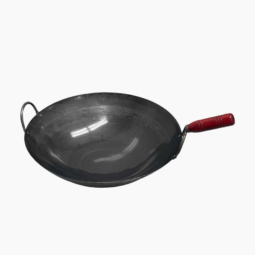 16-Inch Carbon Steel Wok with Handle | Traditional Chinese Cookware