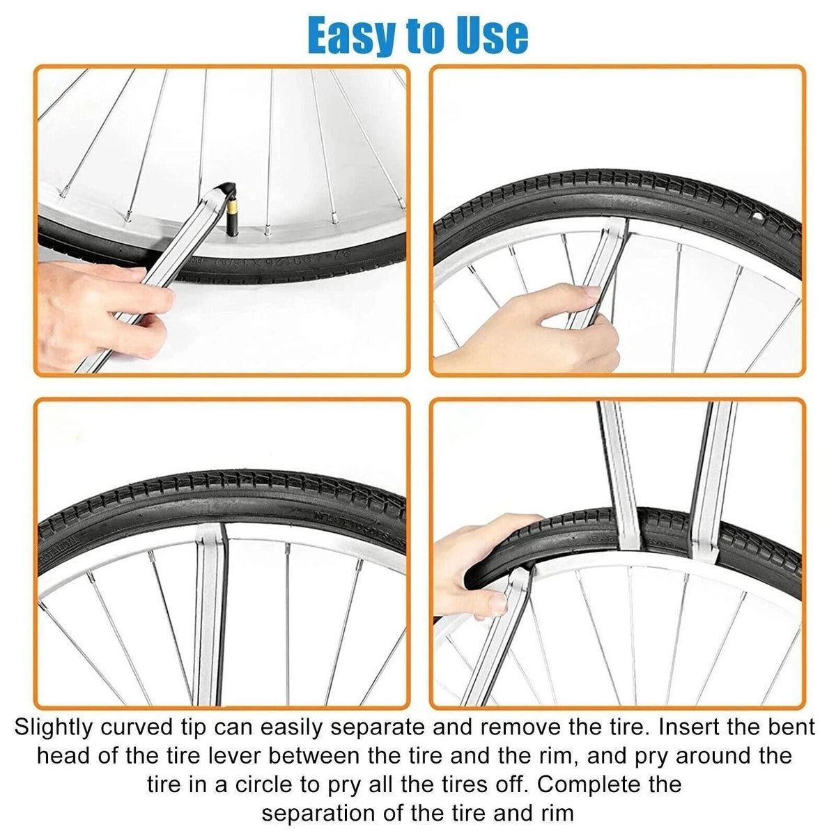 Motorcycle Tire Spoon Kit with Rim Protector - Durable Iron Levers for Easy Tire Change
