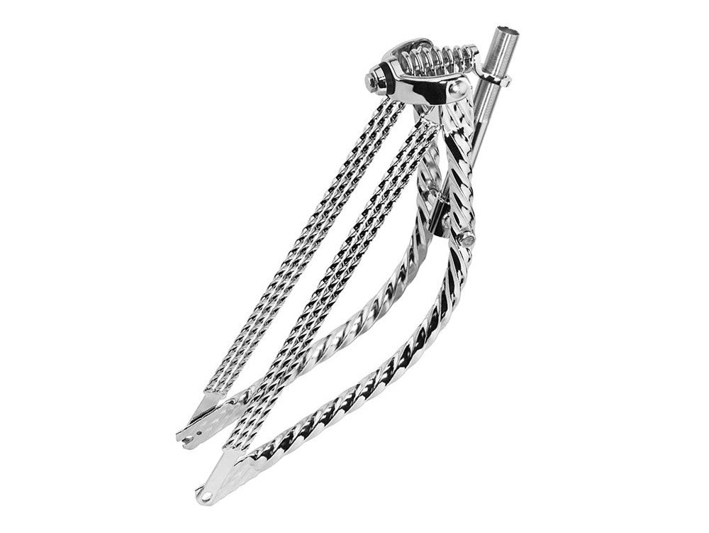 26-Inch Lowrider Bicycle Fork with Triple Square Twisted Style - Chrome