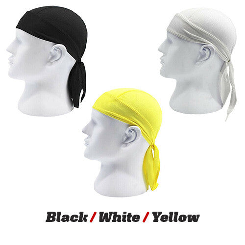 3 Pack Skull Cap Motorcycle Head Wrap Tie Durag Cycling Hat Quick-Drying