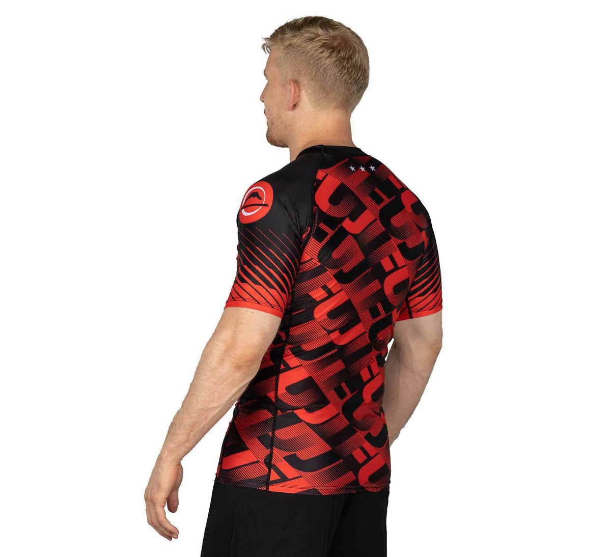 Short Sleeve Rashguard for MMA BJJ Jiu Jitsu Training - Red Black
