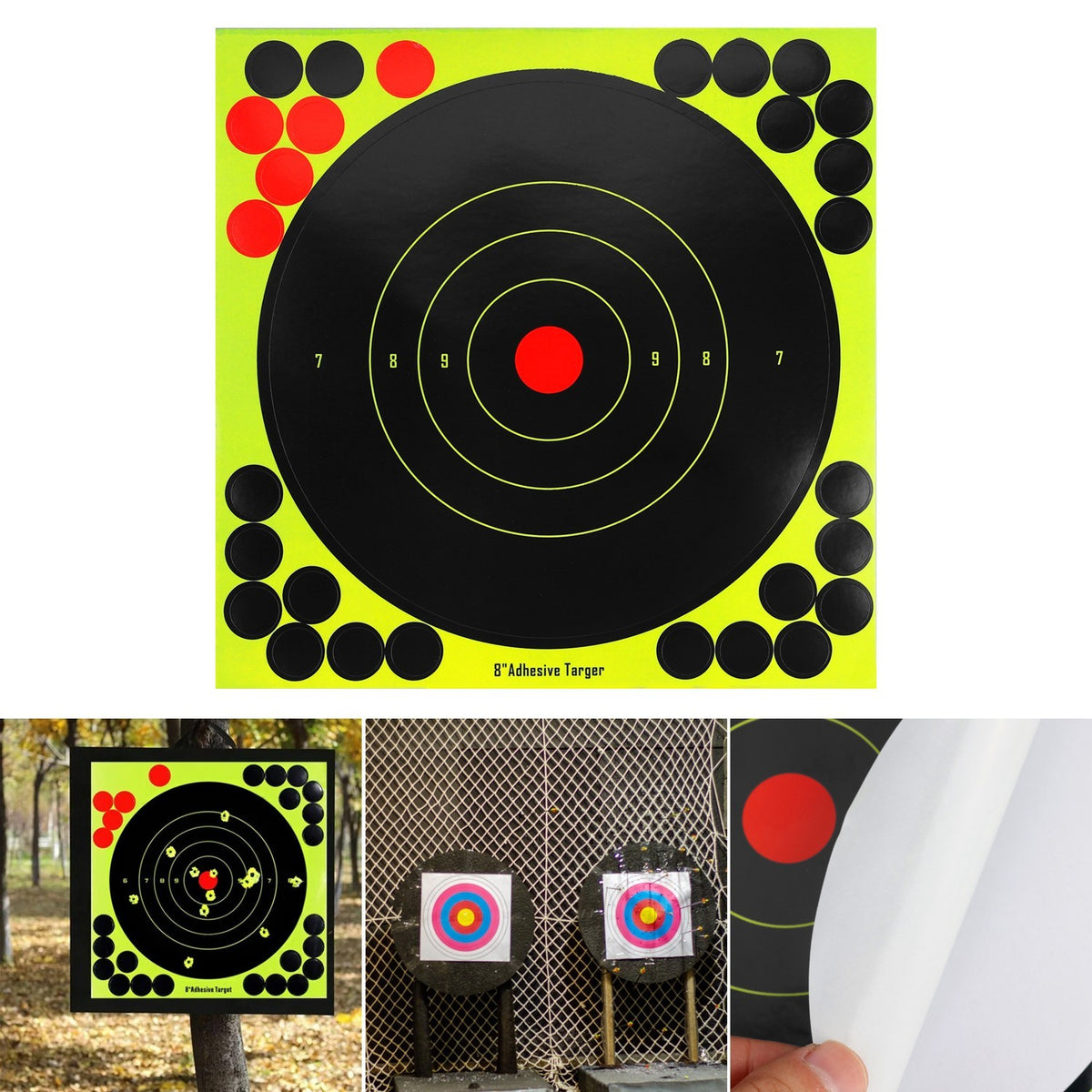 Reactive Shooting Targets Paper for Rifle and Gun Practice, 50 or 100 Pack