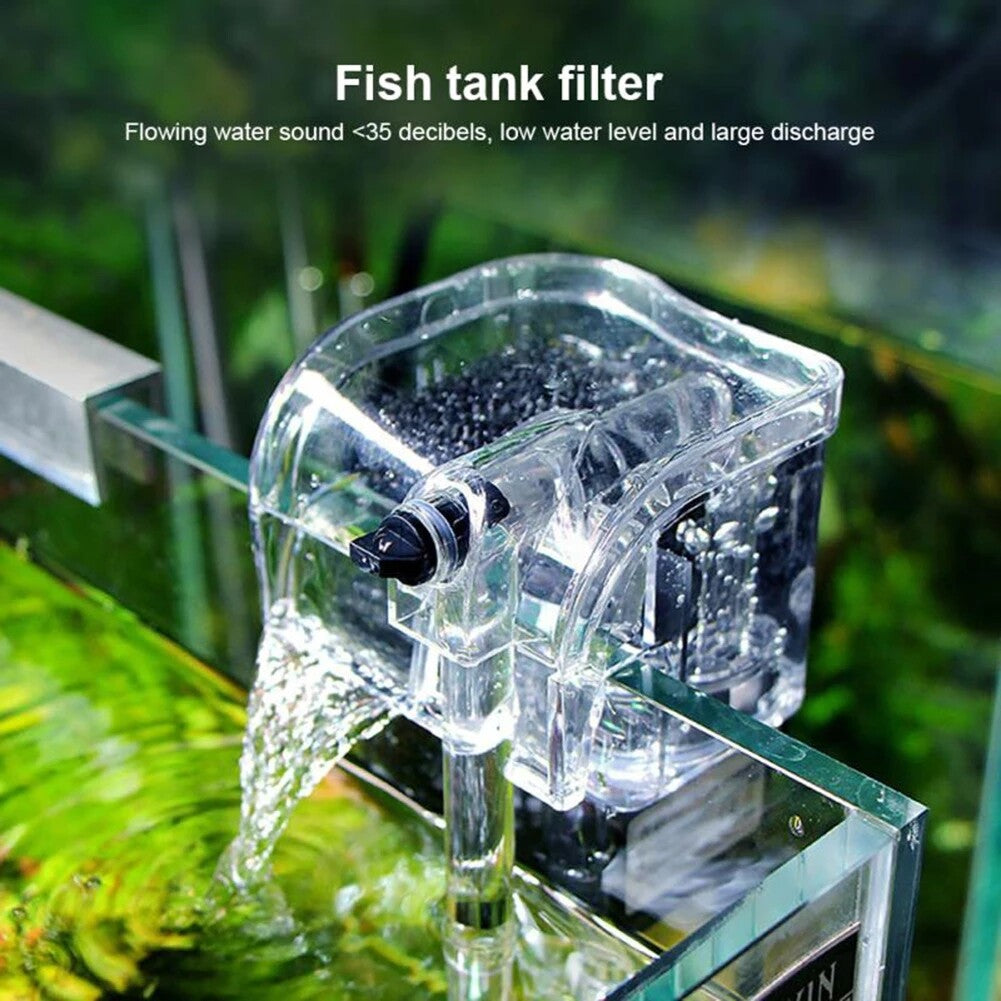 External Water Filter for Aquarium Fish Tank with Oxygenation Cascade Flow