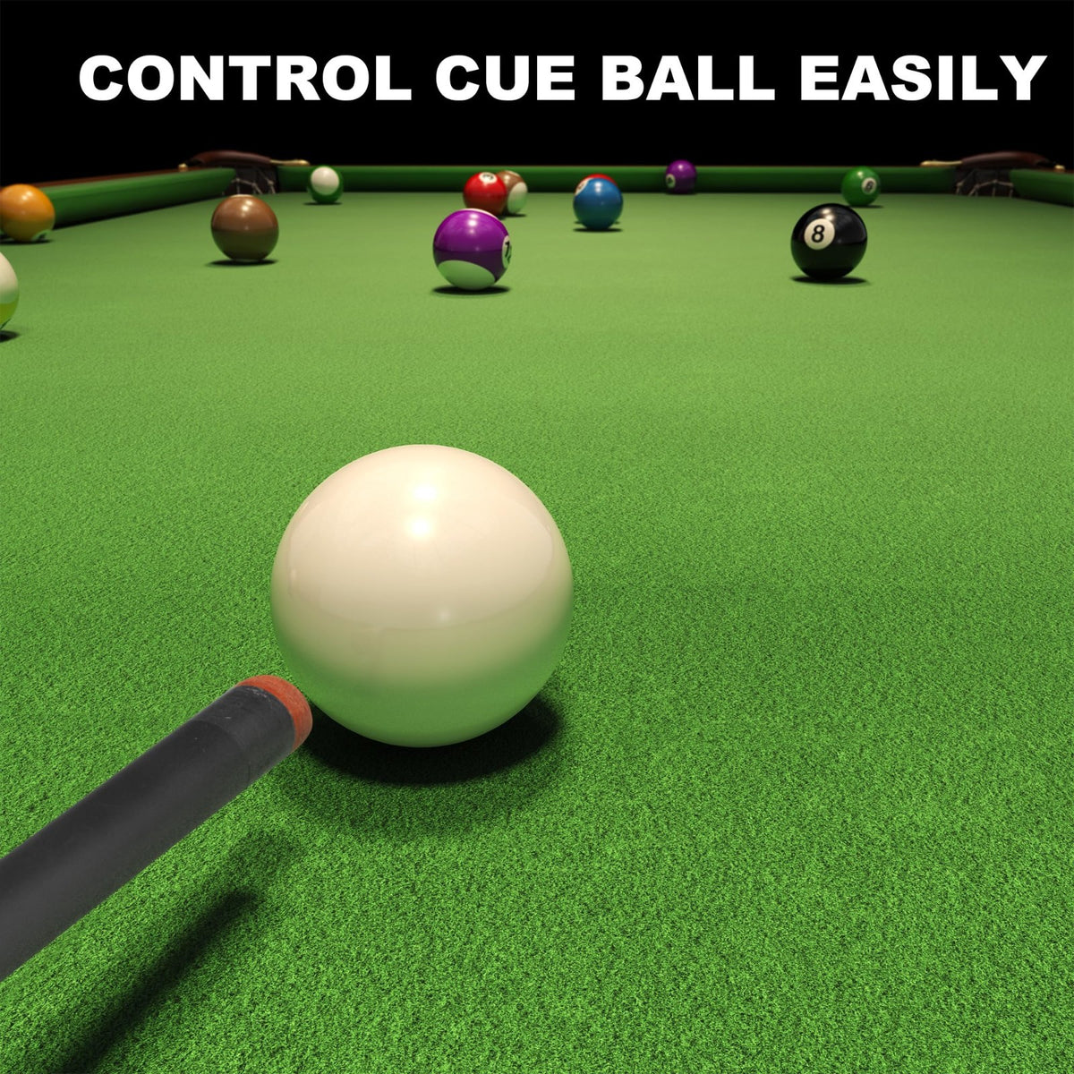 58-Inch Glass Fibre Billiard Cue Stick with 13mm Tip – Low Deflection, Two-Piece