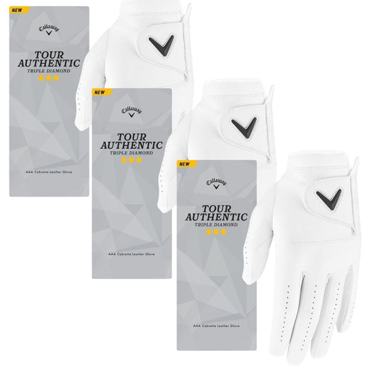 Golf Gloves 3-Pack for Men - Tour Authentic Triple Diamond Fit & Feel
