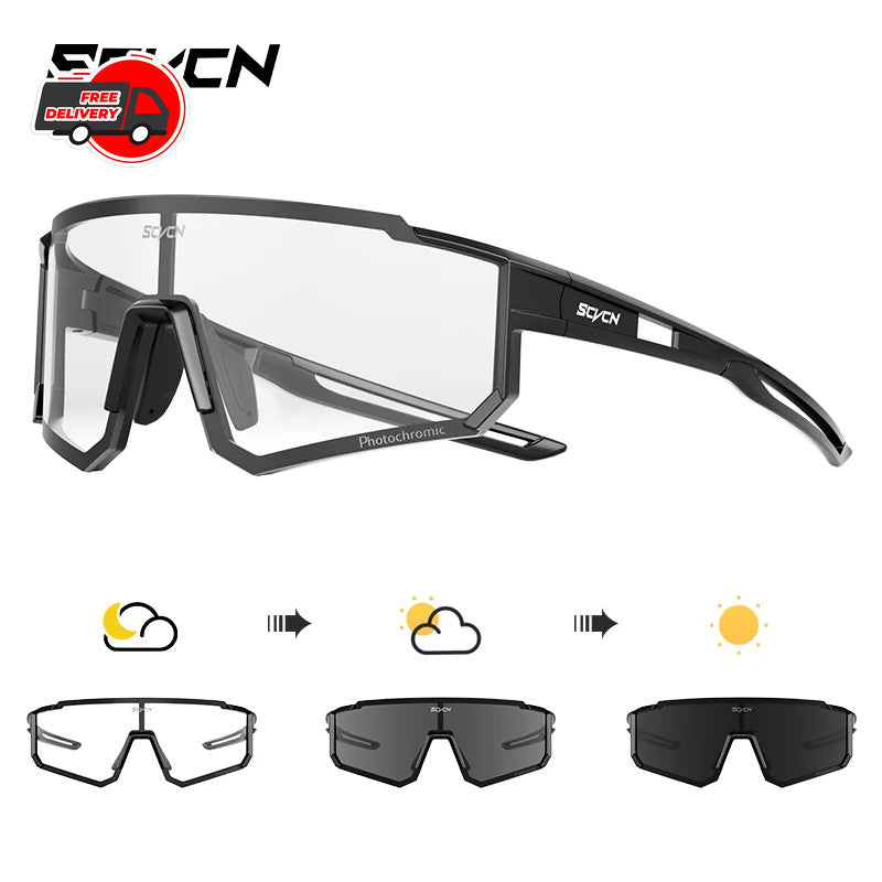 Photochromic Cycling Sunglasses UV400 Men Women UV Protection Bike Glasses