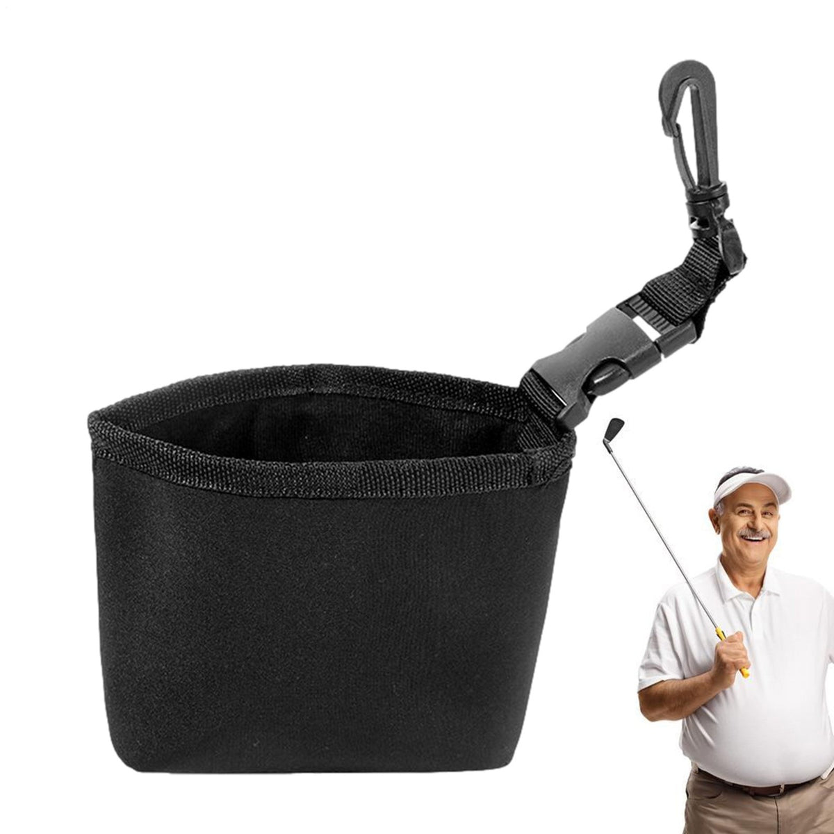Portable Golf Ball & Club Cleaning Bag with Lanyard - Lightweight & Durable