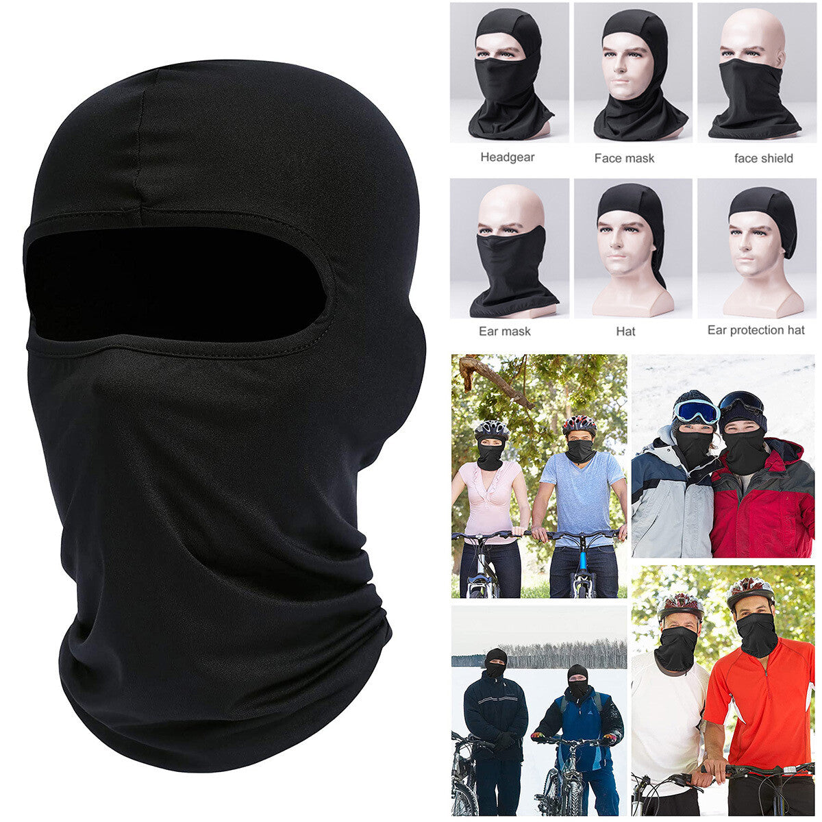 UV Sun Protection Balaclava Full Face Mask for Cycling Running - 10 Pack