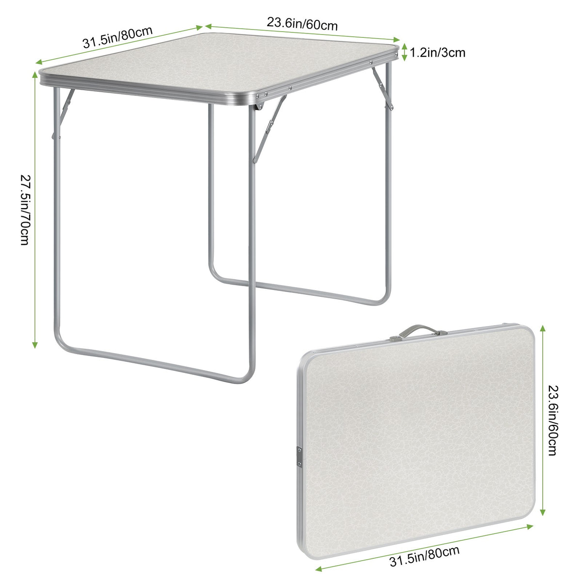 Portable Folding Camping Table with Handle - Lightweight Outdoor Picnic & Yard