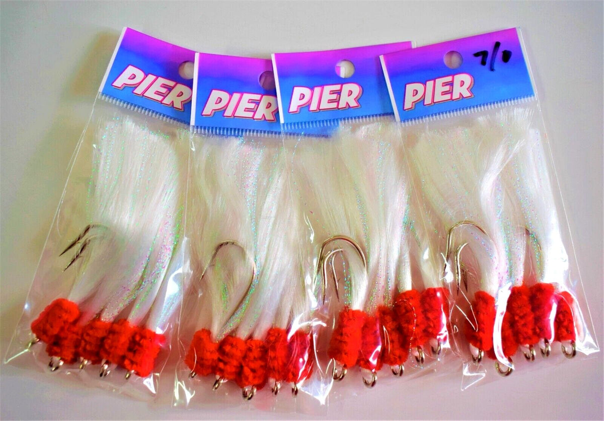 Fishing Shrimp Fly Rigs - Tied Hook Baits for Rockfish & Saltwater Fishing