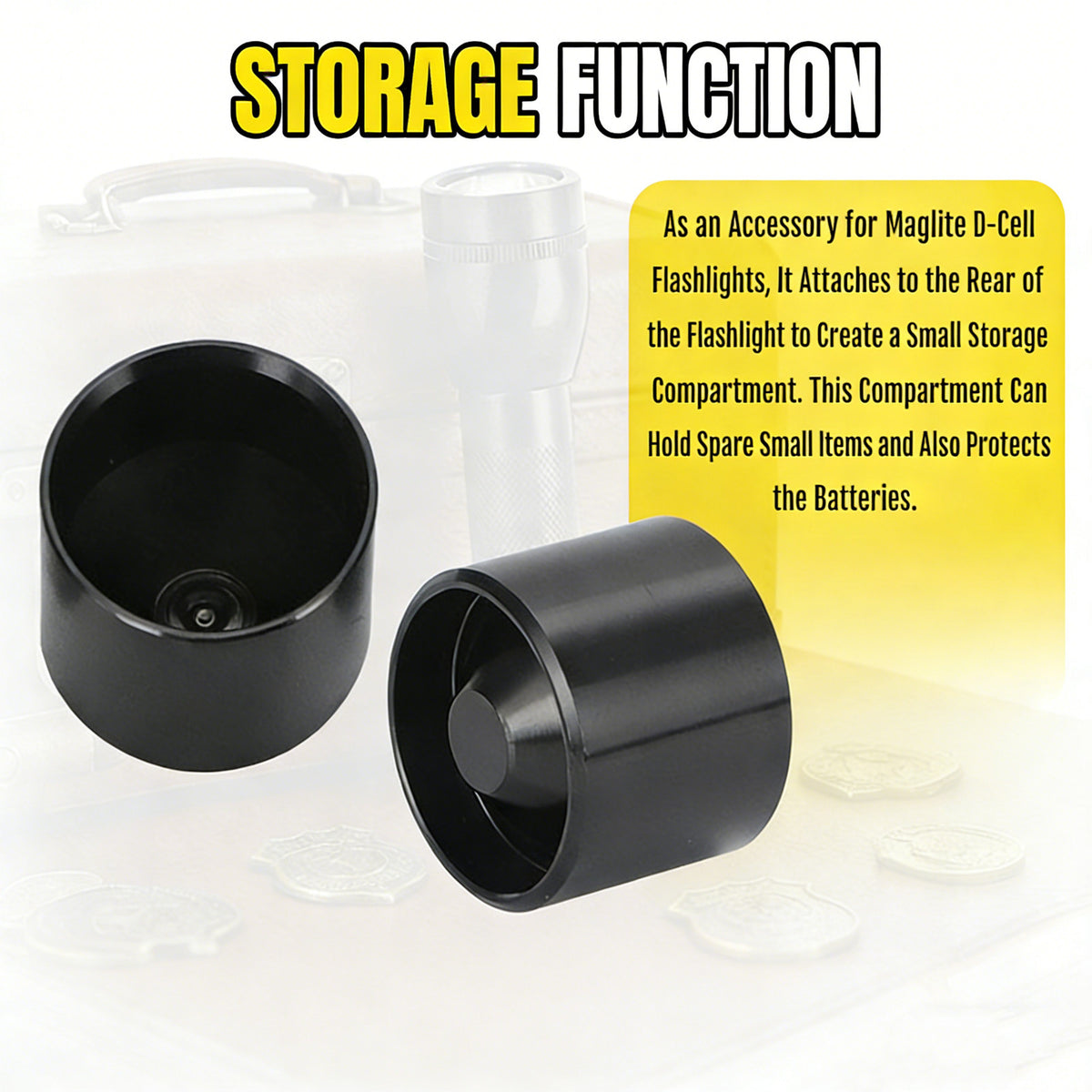 Maglite D Cell Storage Cups Set of 4 - Anodized Aluminum Non-Freeze Plugs