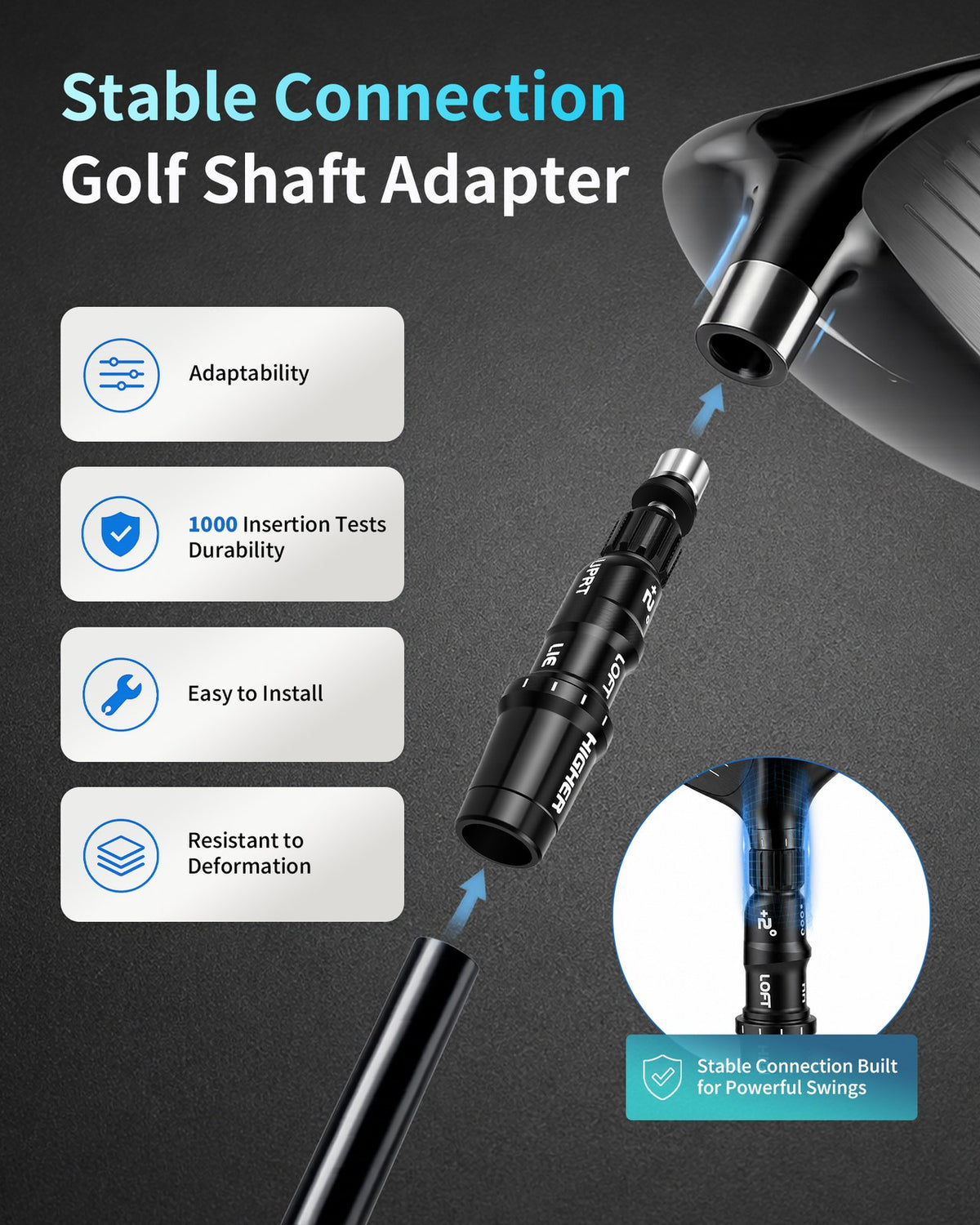 Golf Shaft Adapter Sleeve Fits TaylorMade SIM M1 M2 M3 M4 M5 M6 RH .335 Tip