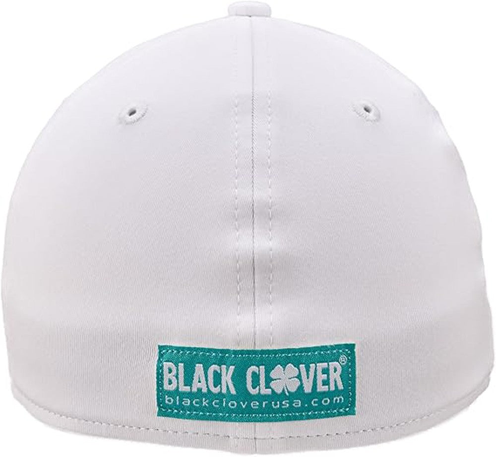 Black Clover Lucky Clover Logo White Fitted Golf Hat Small/Medium