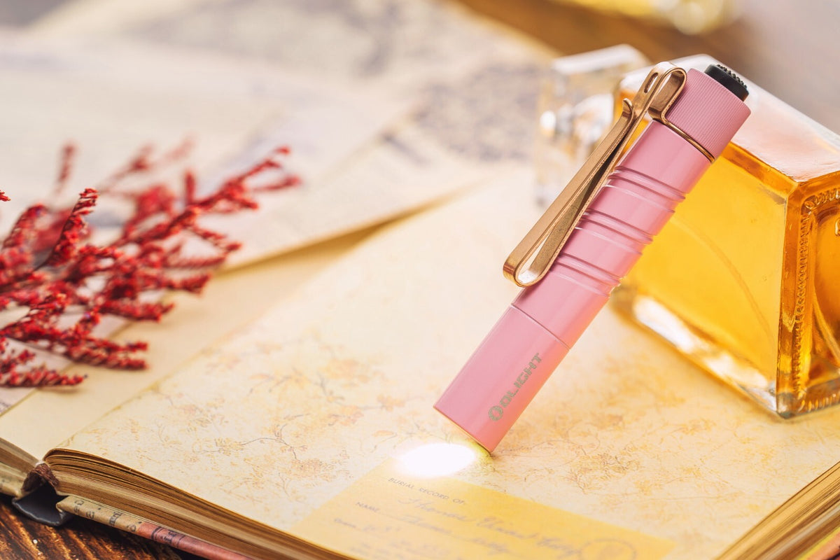 Pink Dual-Output EDC Flashlight with Tail Switch - 200L/300L Lumens