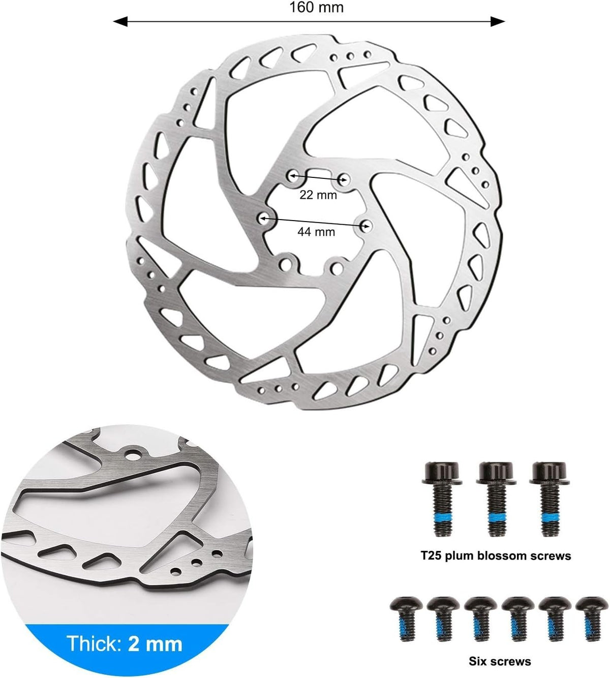 Bike Disc Brake Kit - Complete Set with 2 Aluminum Calipers, Rotors & Levers