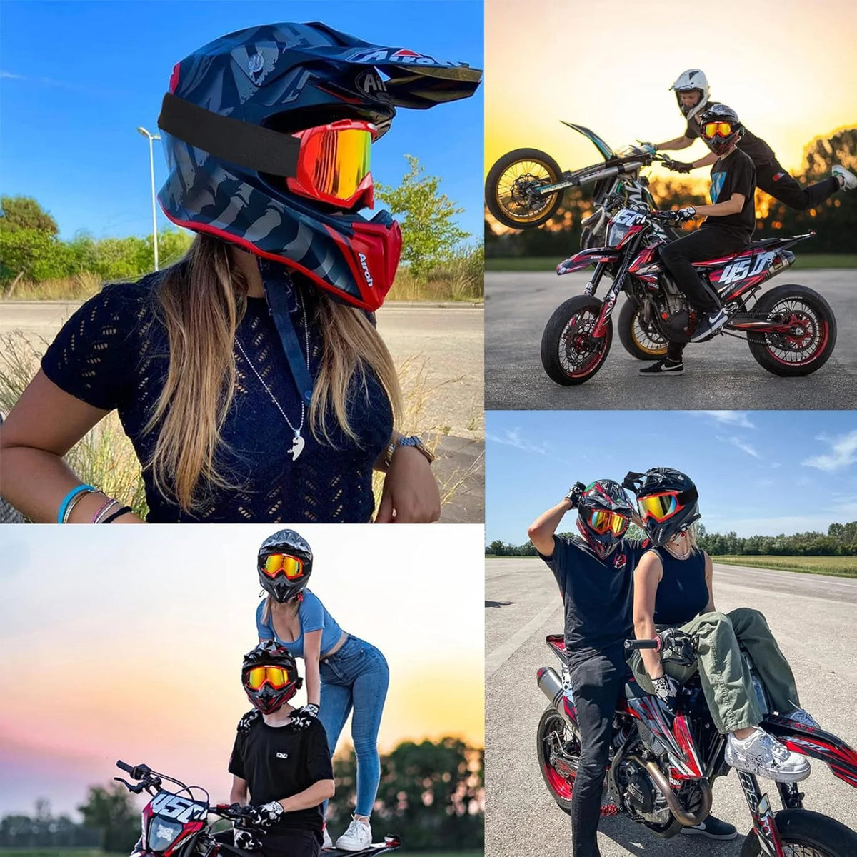 Off-Road Motorcycle ATV Goggles with UV Protection and Adjustable Strap