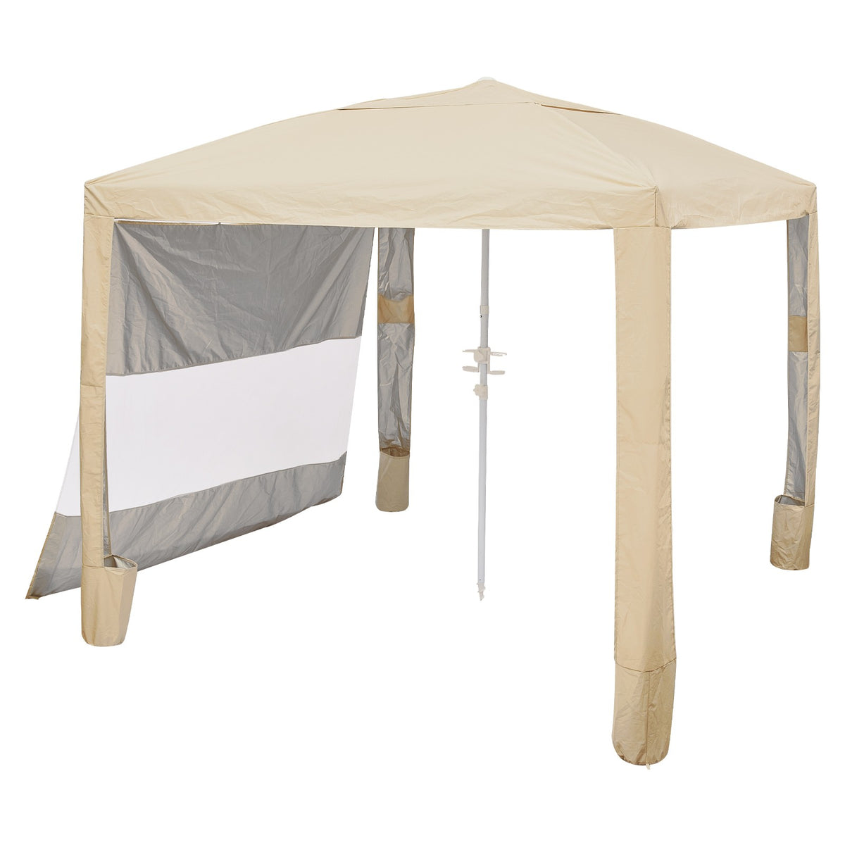 8x8 ft Beach Cabana Canopy with Side Wall and Carry Bag - UPF 50+ Sun Shelter