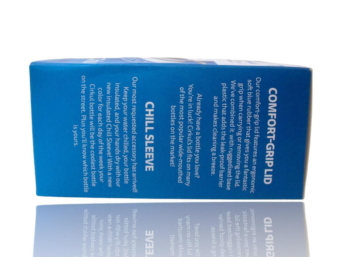 Reusable Blue Chill Sleeve and Lid for 22 oz. Plastic Water Bottle