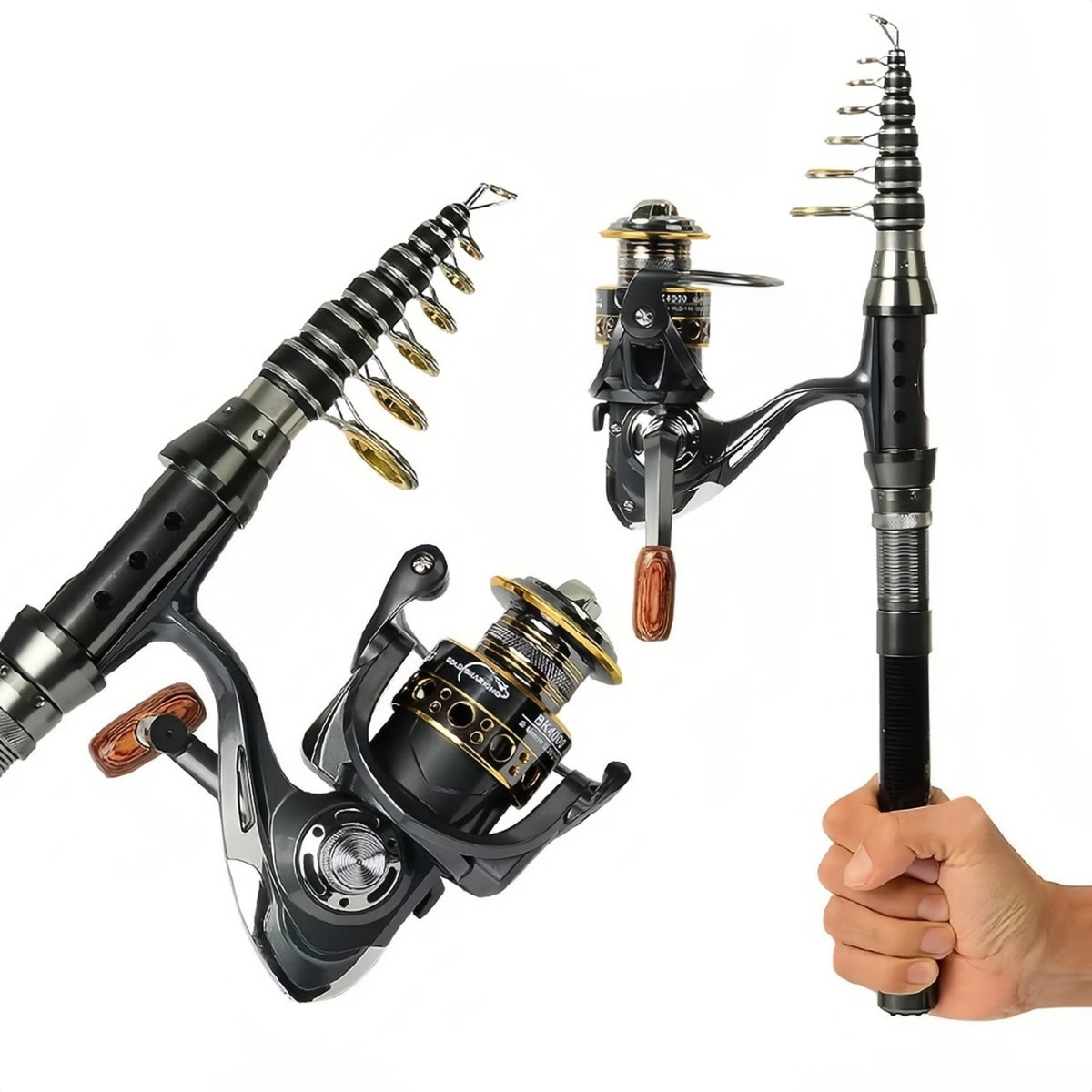 Telescopic Fishing Rod and Reel Bag Combo - Saltwater & Freshwater
