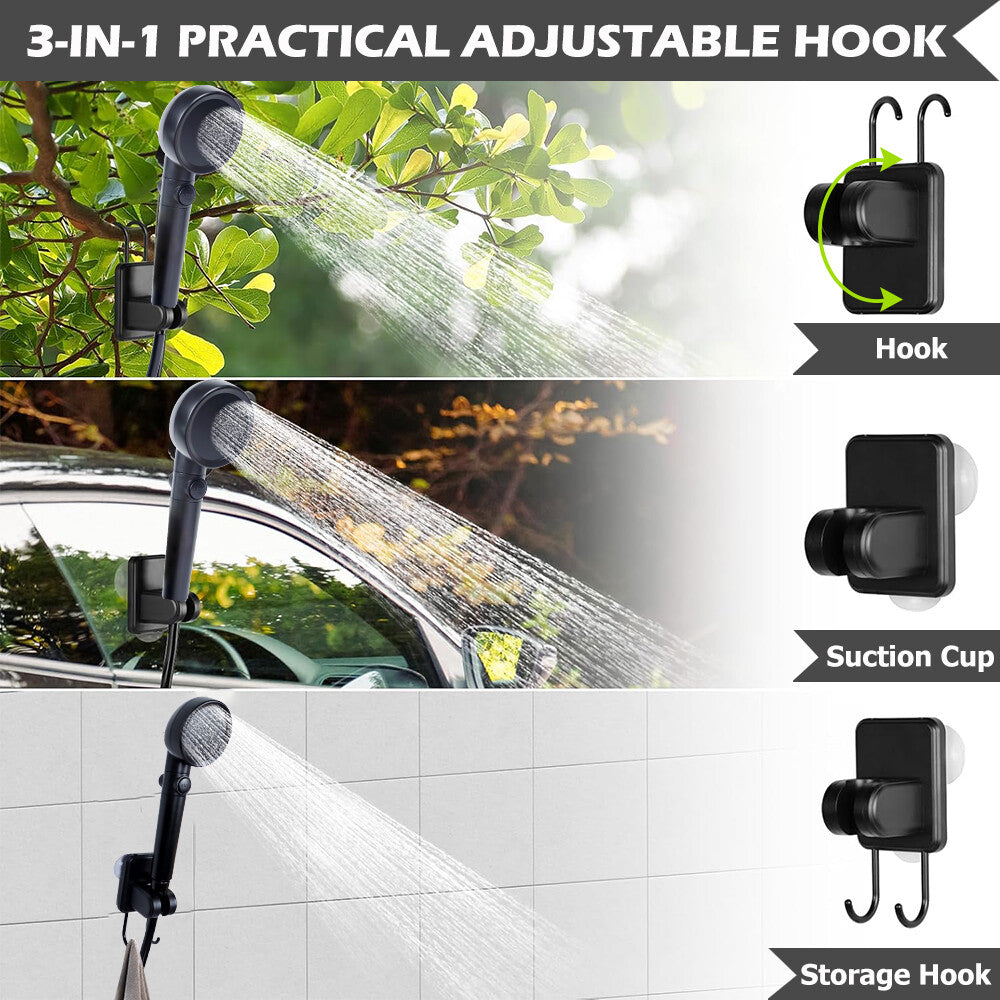 Portable Camping Shower Pump with 6000mAh Battery, Adjustable Water Modes