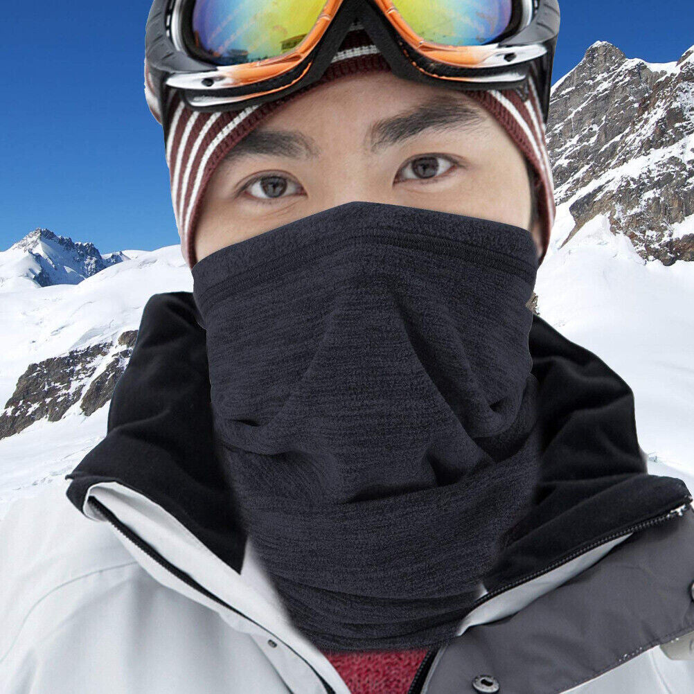 Unisex Winter Fleece Neck Gaiter Face Mask - Windproof & Warm, 2-Pack