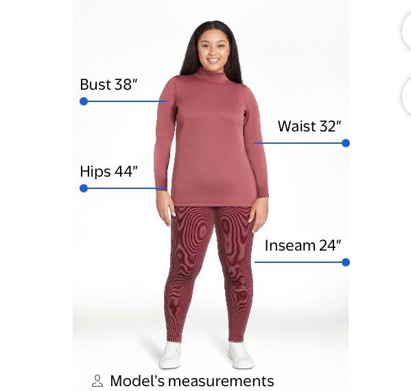 Size L Mock Neck Shirt for Women Base Layer Thermal Top - Wild Ginger