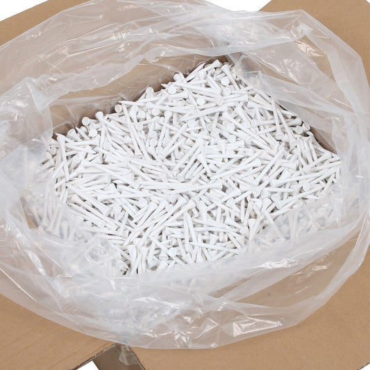 Bulk 5000 White Hardwood Golf Tees - 2-3/4 Inch Durable Wooden Tees