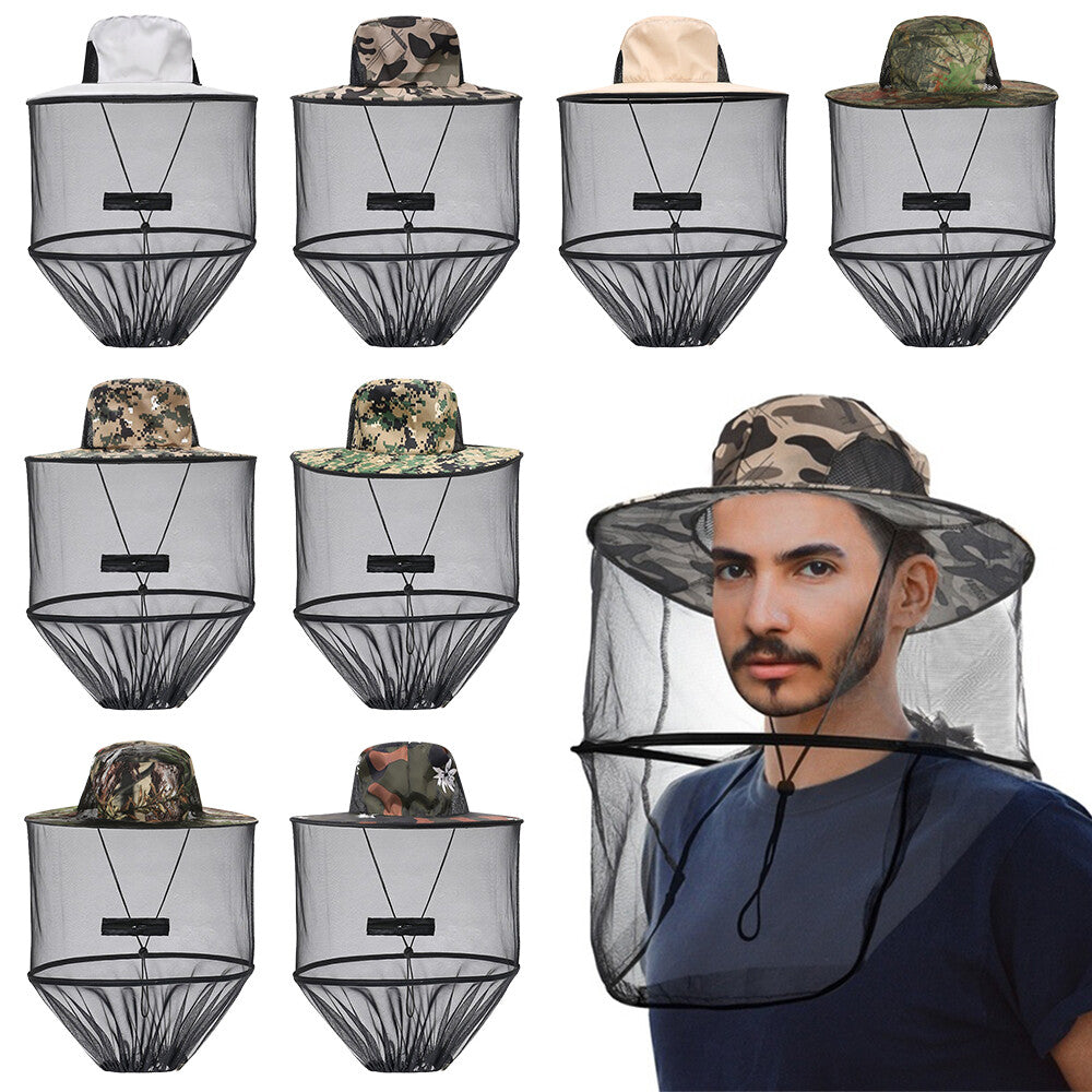 Mosquito Head Net Hat with Mesh Protection for Hiking Fishing Outdoor