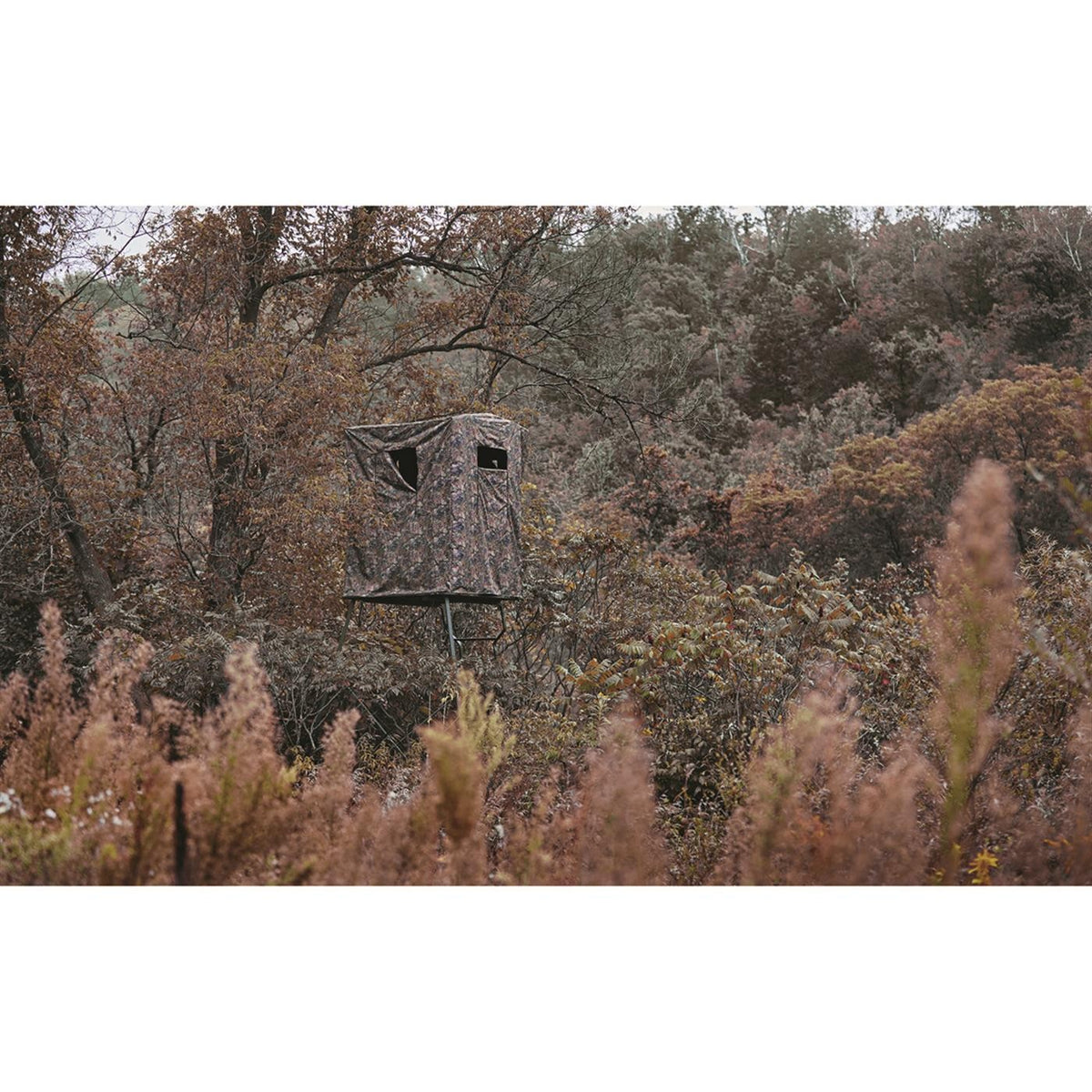 2-Man Tower Hunting Blind for Deer & Large Game - Weather-Resistant Camouflage