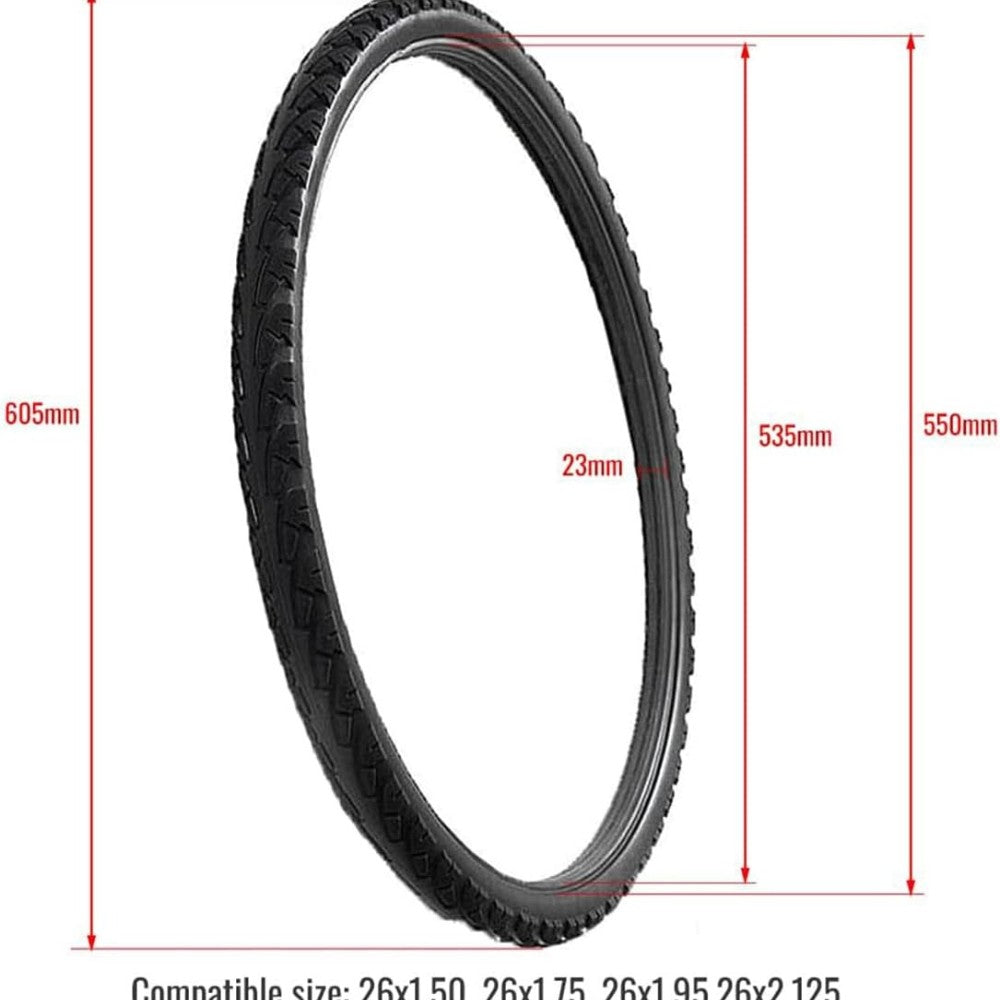 2Pcs High-Density Solid MTB Bike Tires 26x1.50-2.125 No Air Inflation