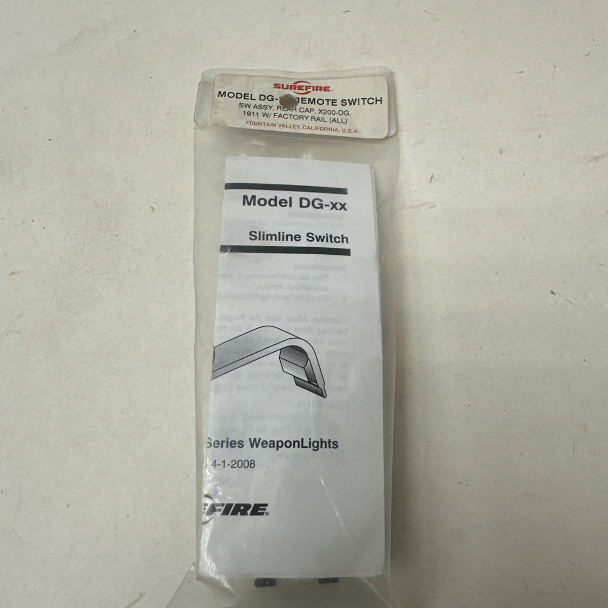 SureFire DG18 Remote Grip Switch for 1911 & Clone with Factory Rail