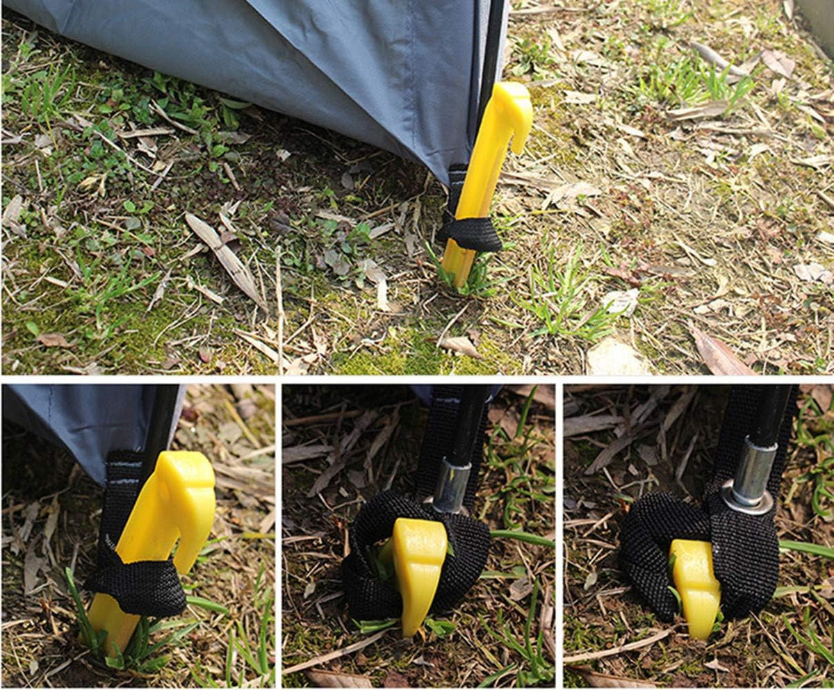 9 Inch Plastic Tent Stakes - Heavy Duty Durable Pegs, Pack of 12