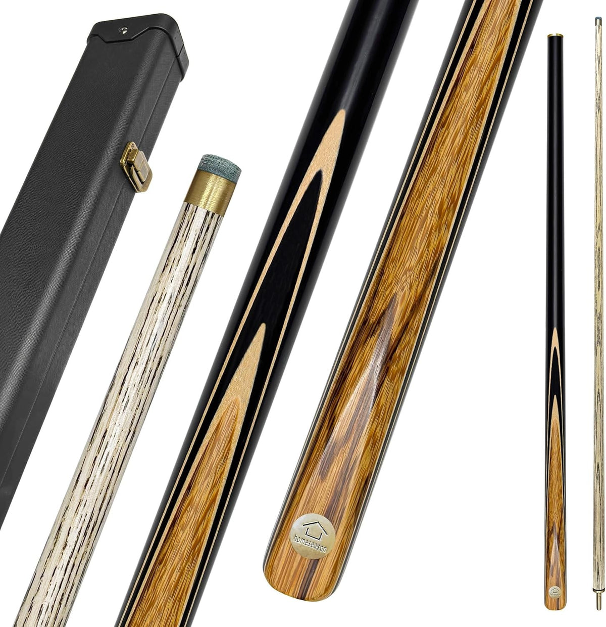 57" Snooker Pool Cue Stick 19oz with 9.5mm Tip & Leather Case