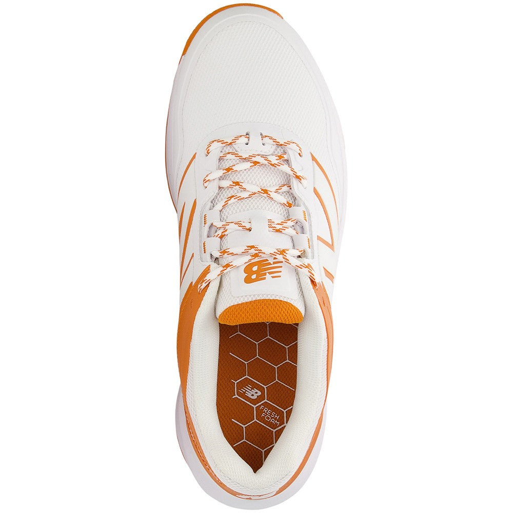 Men's Spikeless Golf Shoes White Orange Comfort Performance