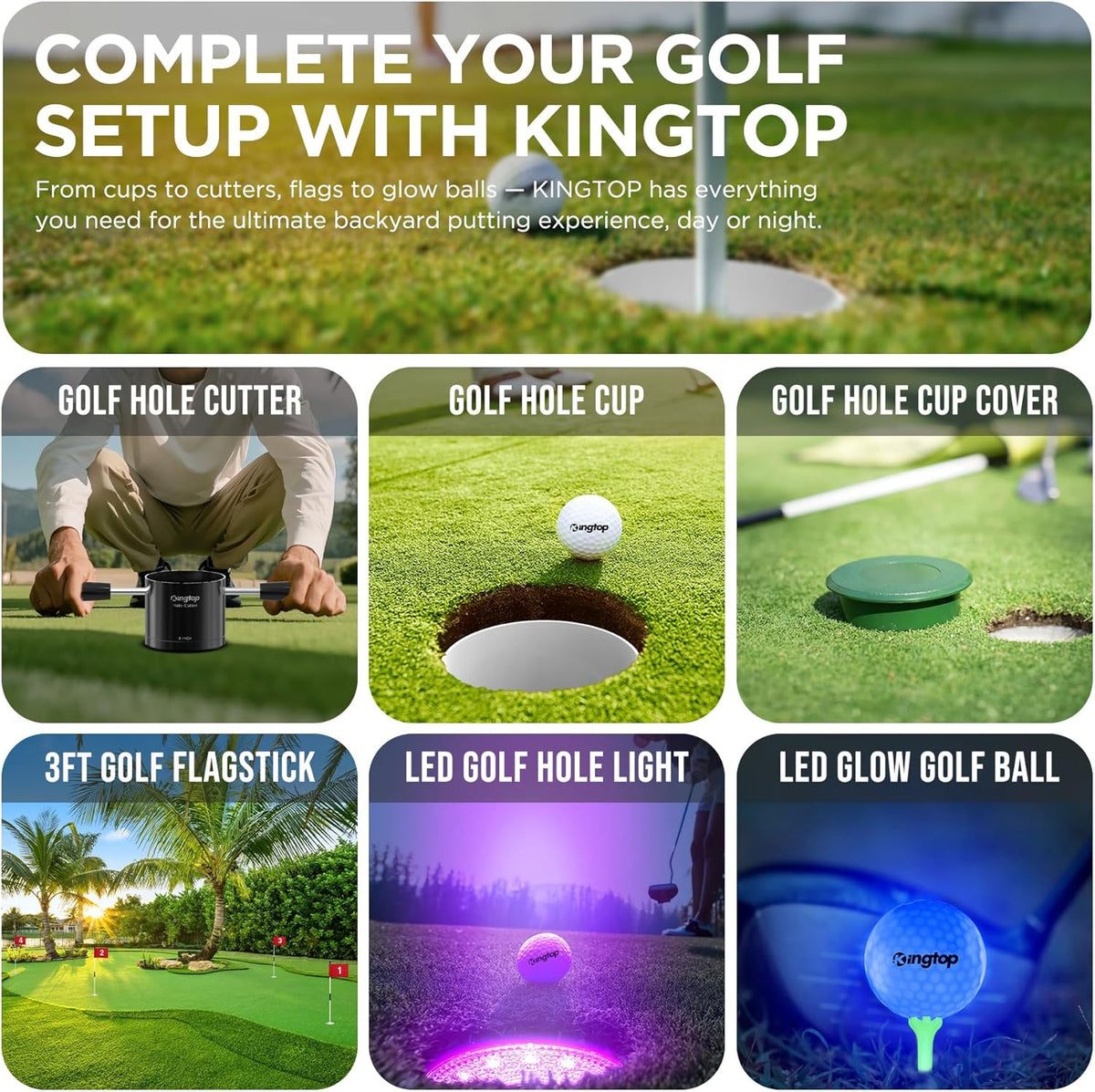 Golf Hole Cups for Practice Putting Greens - 4 or 6 Inches Deep