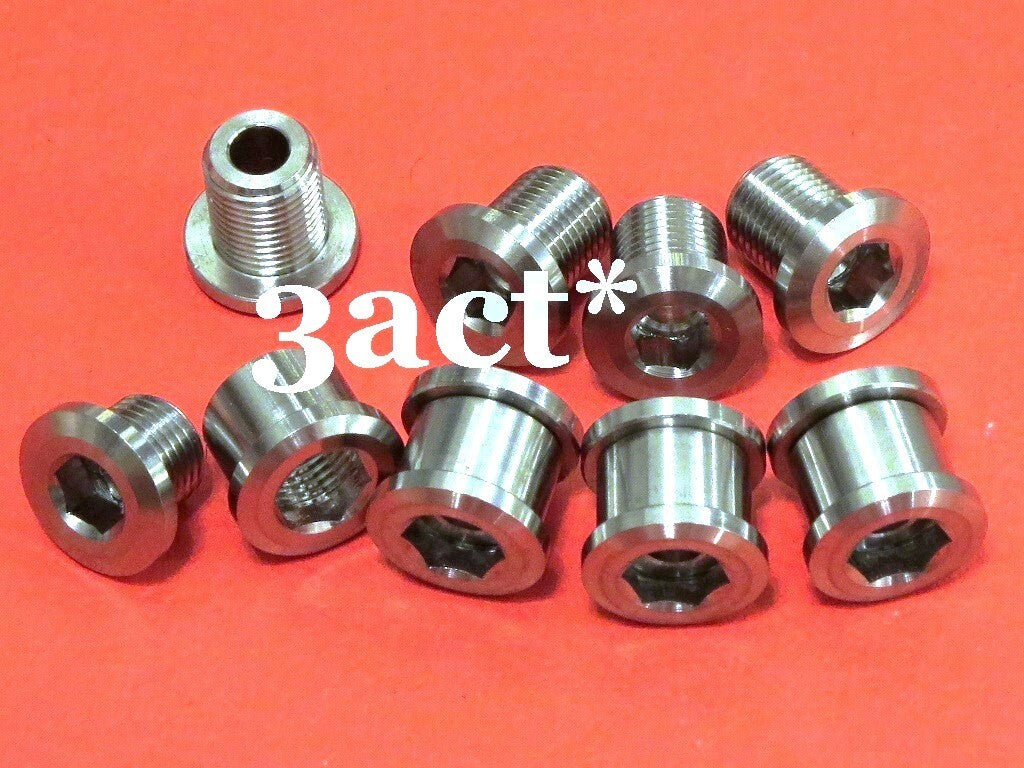 12pcs Titanium Bicycle Chainring Bolts and Nuts Set - Grade 5 Ti for Triple Cranksets