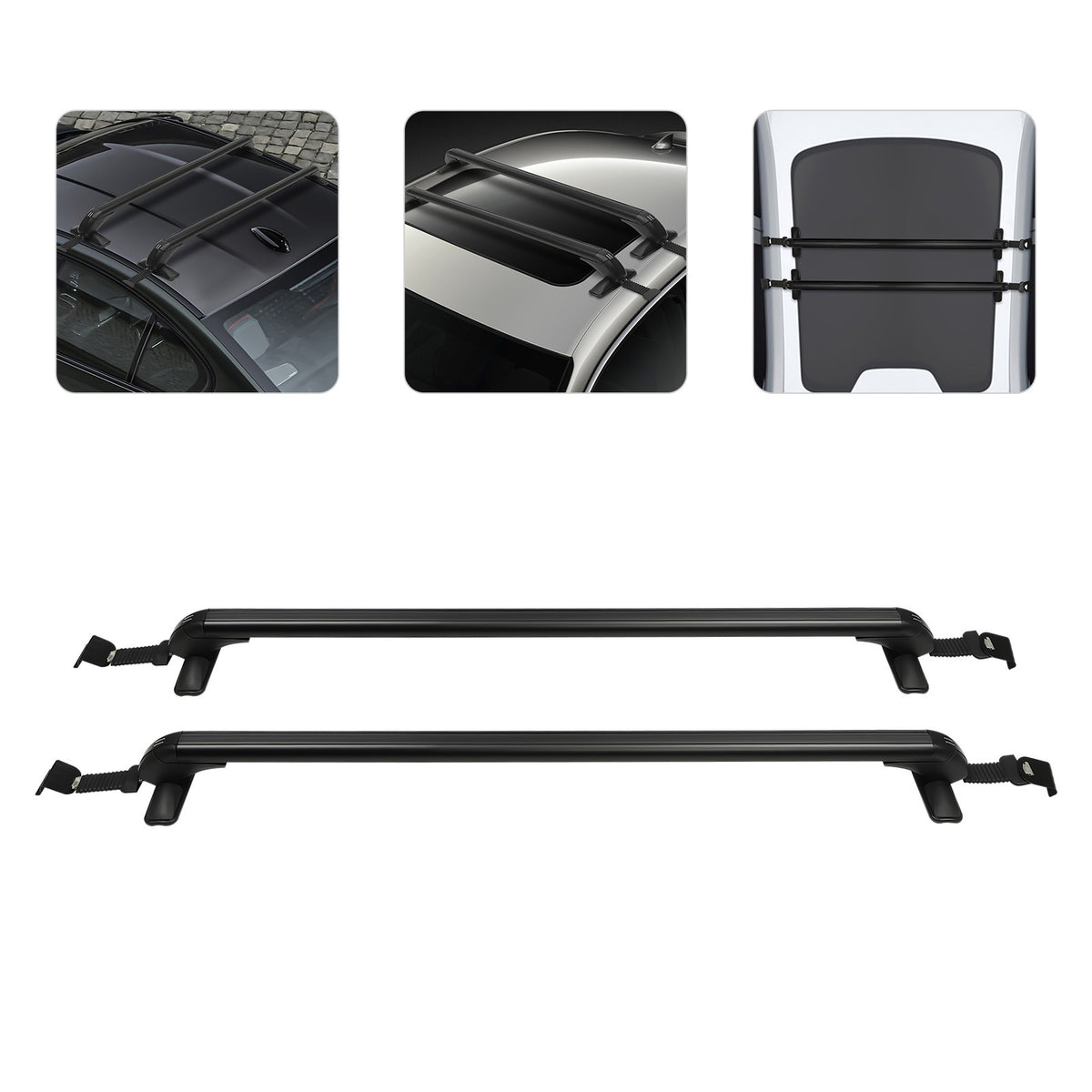 Universal Car Roof Rack Cross Bar with Lock Aluminum for 4-5 Door Vehicles