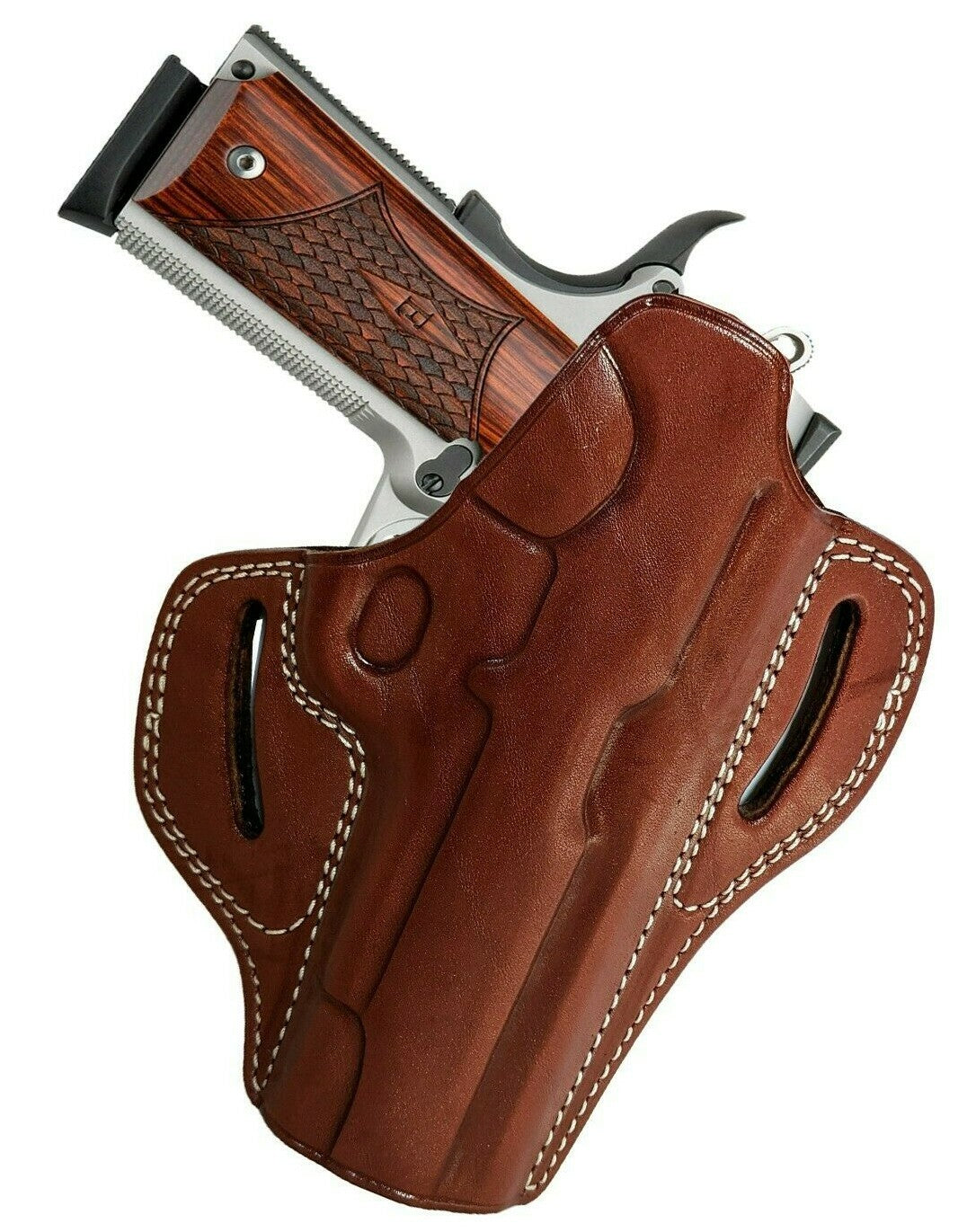 1911 Leather Holster Right Hand OWB Gun Holster Fits 4.25" 1911 Models