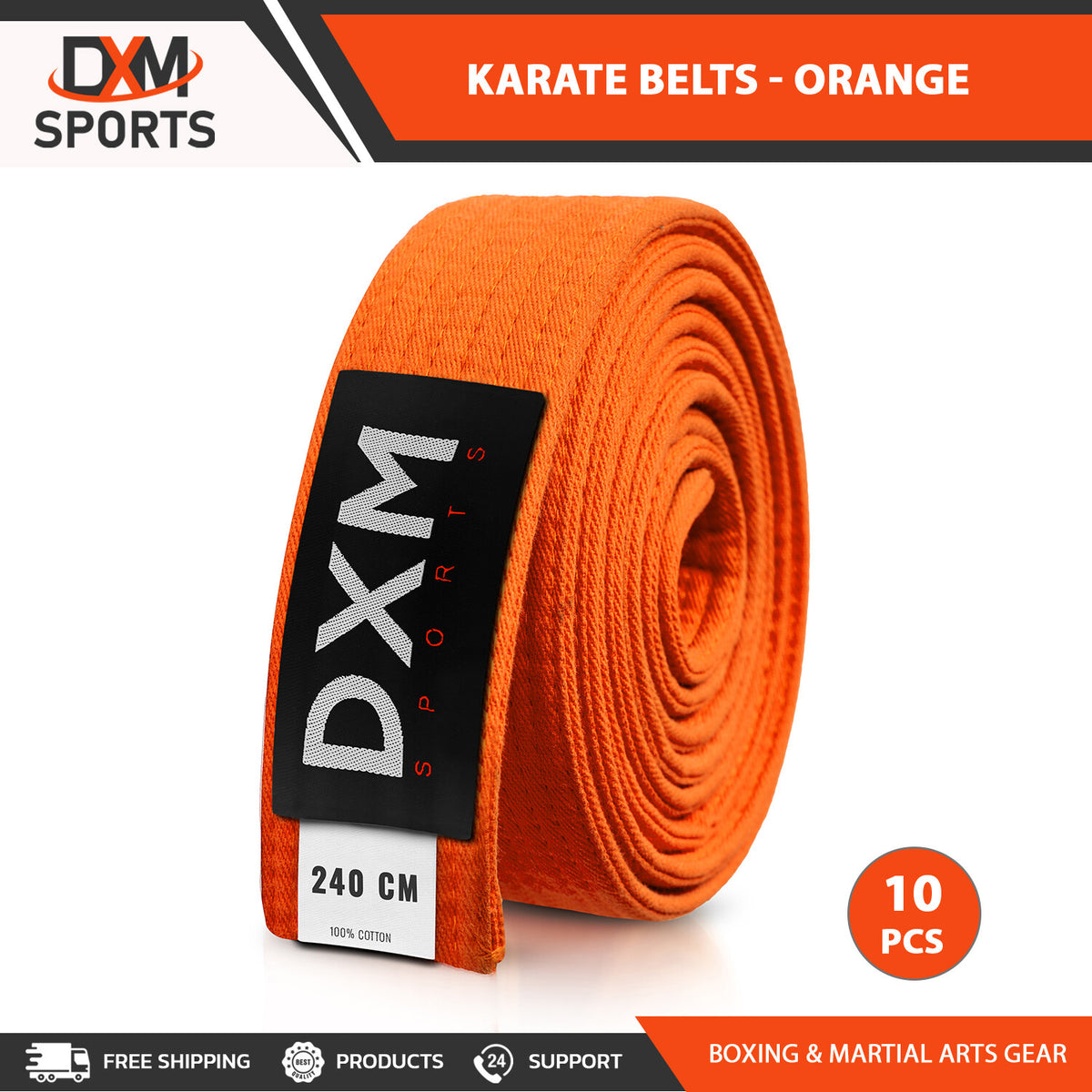Martial Arts Karate Belts Double Wrap Solid Cotton 240cm for Taekwondo & More