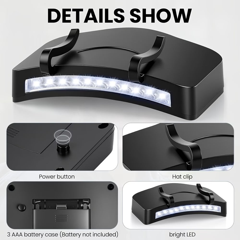 3 Pack LED Clip-On Cap Lights for Camping Fishing and Outdoor Activities